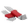 Set of L-shaped TORX keys with a hole of 9 pcs., T10-T50, CrV, Big Intertool HT-0606