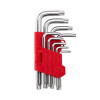 Набор ключей Г-образных TORX с отверстием 9шт, Т10-Т50, CrV Intertool HT-0604