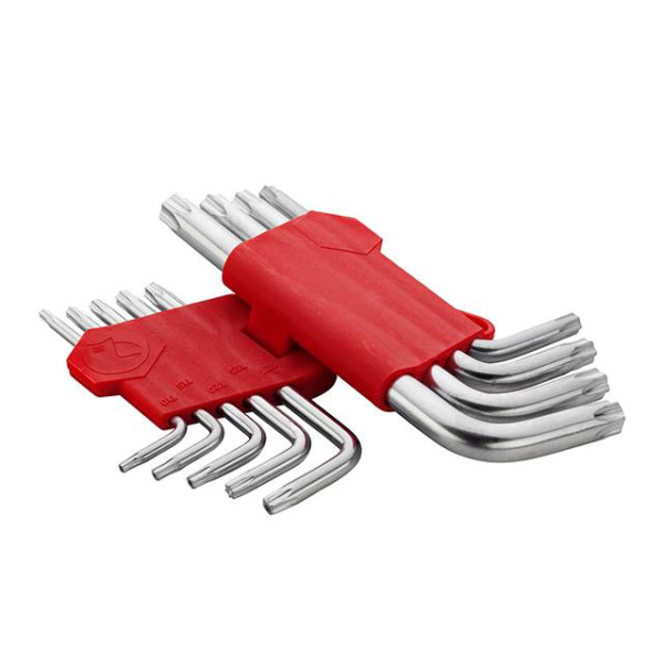 Набор ключей Г-образных TORX с отверстием 9шт, Т10-Т50, CrV Intertool HT-0604