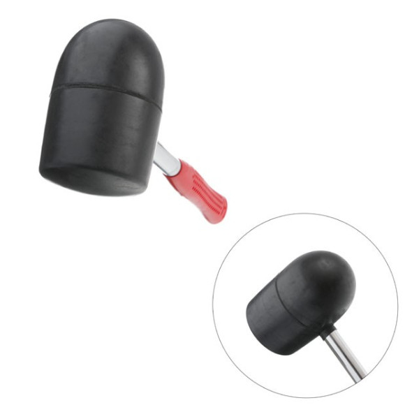 Киянка гумова 1250 г, 90 мм. чорна гума, металева ручка. Intertool HT-0228