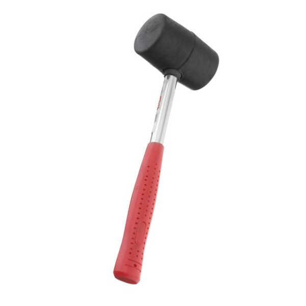Киянка гумова 340 г, 55 мм, чорна гума, металева ручка Intertool HT-0229