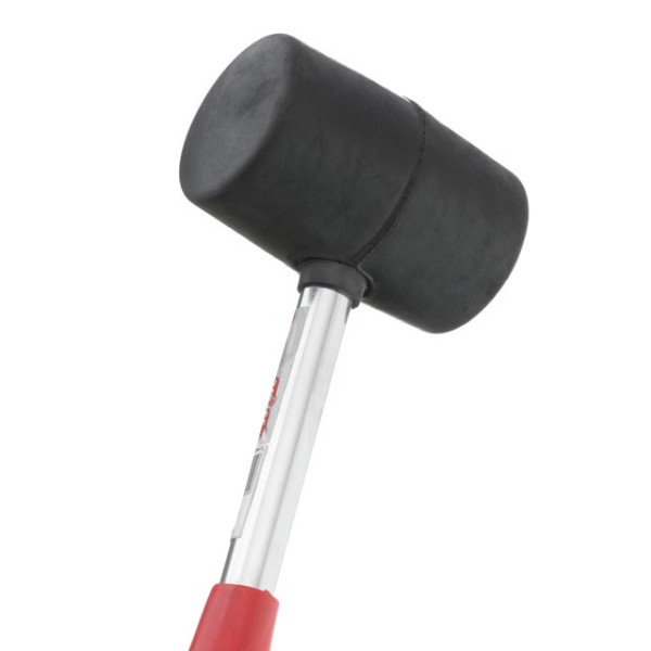 Киянка гумова 340 г, 55 мм, чорна гума, металева ручка Intertool HT-0229