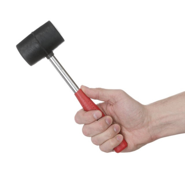 Киянка гумова 340 г, 55 мм, чорна гума, металева ручка Intertool HT-0229