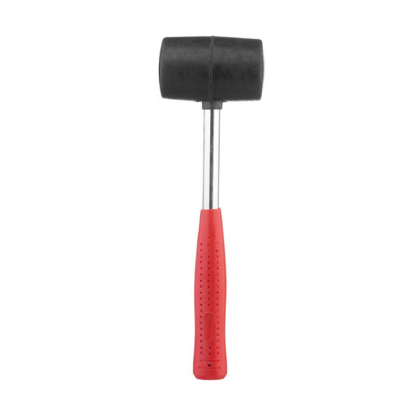 Киянка гумова 340 г, 55 мм, чорна гума, металева ручка Intertool HT-0229
