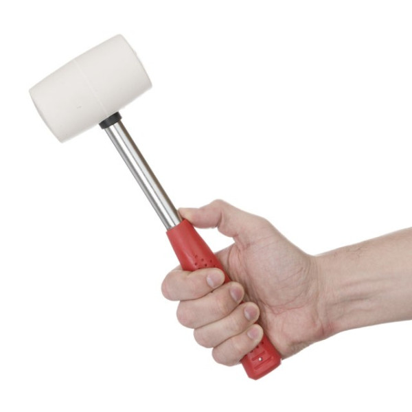 Rubber Kyivan 450 g, 65 mm, white rubber, metal handle Intertool HT-0227