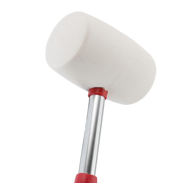 Киянка гумова 680 г, 80 мм, бiла гума, металева ручка Intertool HT-0235
