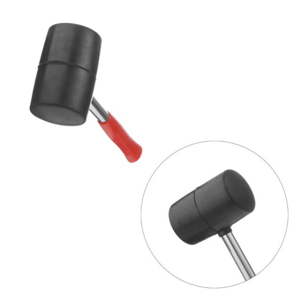Киянка гумова 680 г, 80 мм, чорна гума, металева ручка Intertool HT-0232