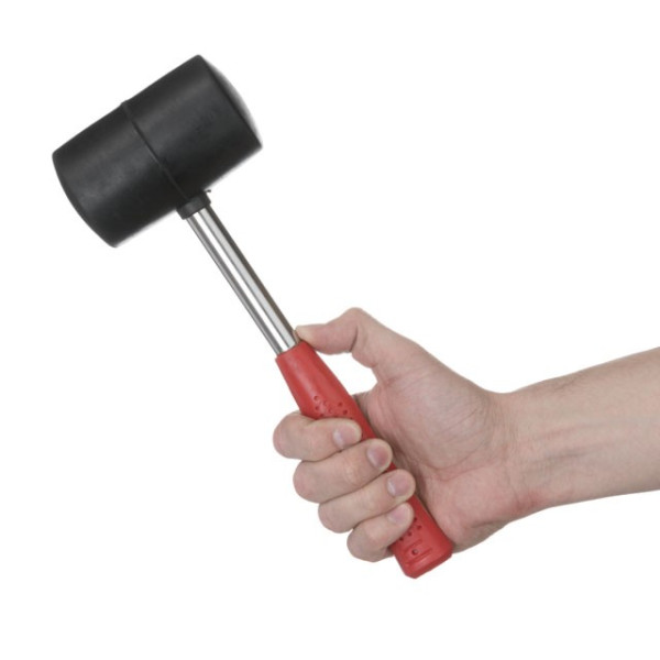 Киянка гумова 680 г, 80 мм, чорна гума, металева ручка Intertool HT-0232