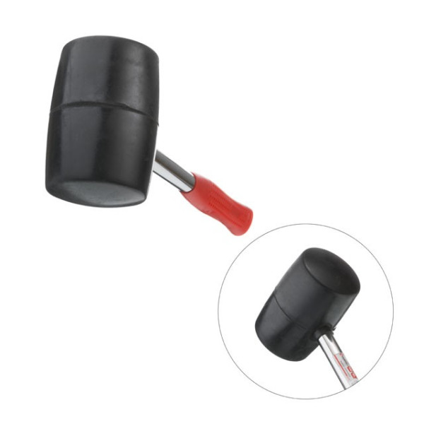 Киянка гумова 900 г, 90 мм, чорна гума, металева ручка Intertool HT-0233