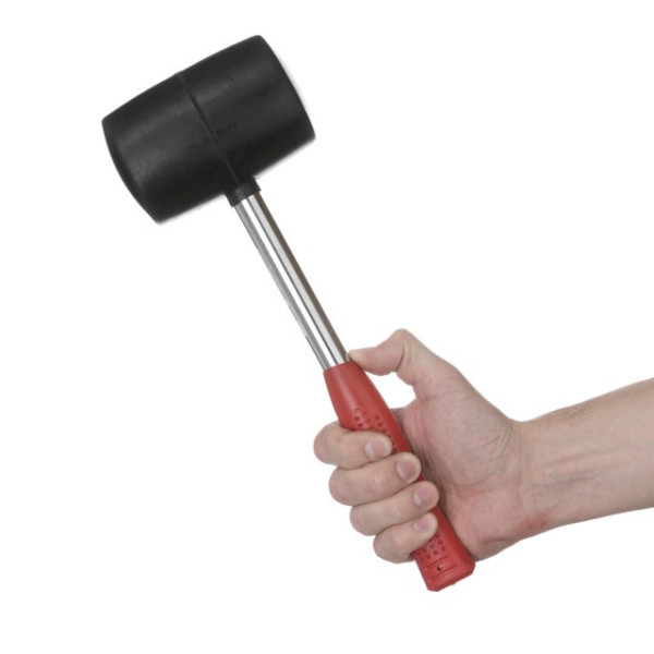 Киянка гумова 900 г, 90 мм, чорна гума, металева ручка Intertool HT-0233