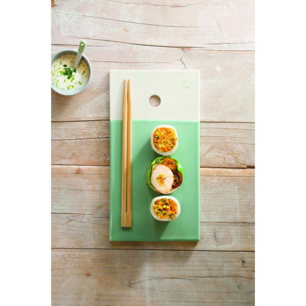 Revol Color Lab rectangular snack plate, gray, 24.5 x 13 x 0.8 cm