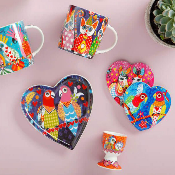 Тарелка десертная Maxwell Williams Zig Zag Zeb LOVE HEARTS, фарфор, диаметр 15,5 см