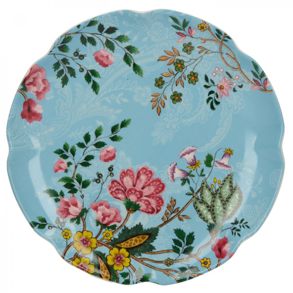 Тарелка для канапе CreativeTops EASTERN FLORA голубая, керамика, диаметр 17 см