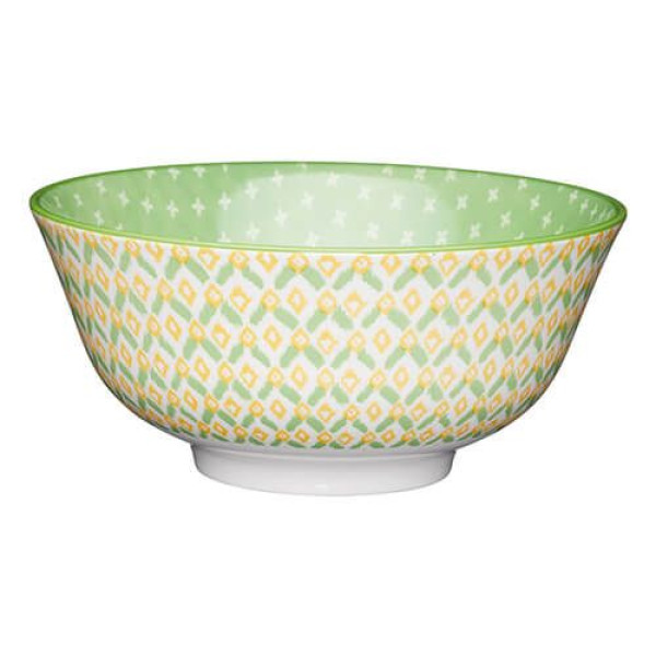Миска Kitchen Craft GEOMETRIC GREEN, керамика, диаметр 16 см, 500 мл