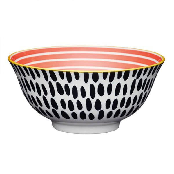 Миска Kitchen Craft RED SWIRL, керамика, диаметр 16 см, 500 мл