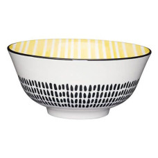 Миска Kitchen Craft YELLOW STRIPE, керамика, диаметр 16 см, 500 мл