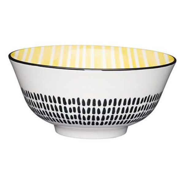 Миска Kitchen Craft YELLOW STRIPE, керамика, диаметр 16 см, 500 мл