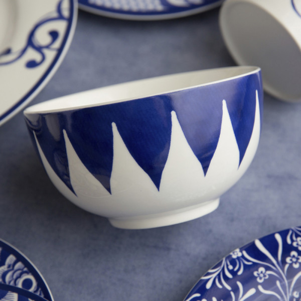 Тарелка для мюсли CreativeTops Geo Navy Cole Collection, фарфор, диаметр 13,5 см