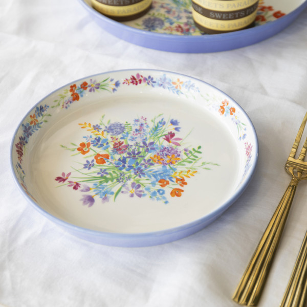 Тарелка обеденная London Pottery VISCRI MEADOW, керамика, слоновая кость/васильковый синий, диаметр 20 см