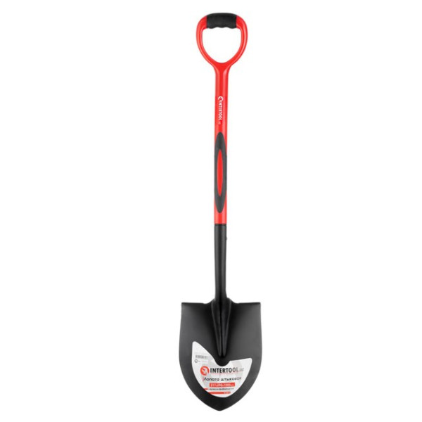 Лопата штыковая, ручка из фибергласа, 217х290х1050 мм Intertool FT-2013