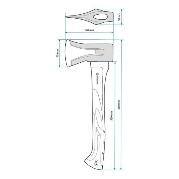 Колун кованый 1000 г, ручка из фибергласа Intertool HT-0274