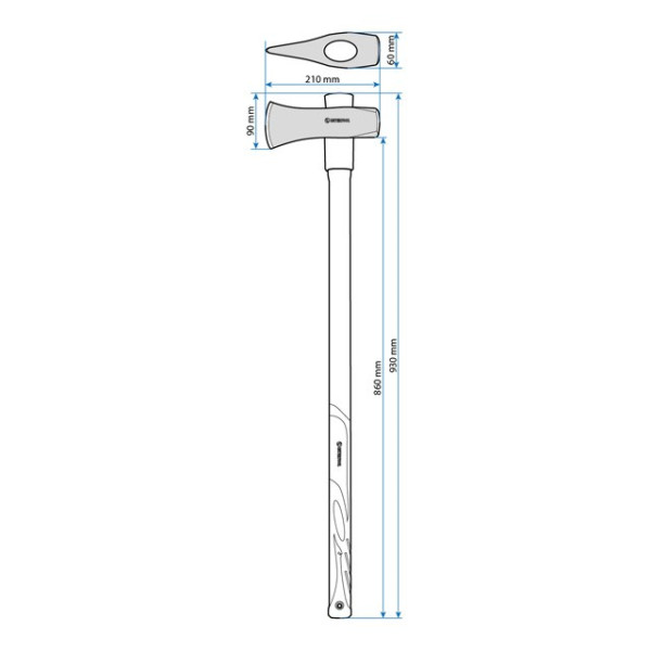 Колун кованый 2500г, ручка из фибергласа Intertool HT-0273
