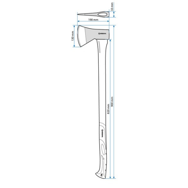 Топор 1250 г, ручка из фибергласа Intertool HT-0264