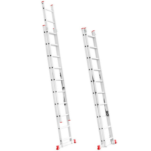 Aluminum ladder, 2-section, universal, folding, 2*10 steps, 4.8 m Intertool LT-0210