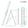Aluminum ladder, 2-section, universal, folding, 2*10 steps, 4.8 m Intertool LT-0210