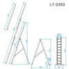 Aluminum ladder, 3-section universal folding, 3*10 steps, 6.48 m Intertool LT-0310