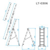 Aluminum ladder, 3-section universal folding, 3*6 steps, 3.4 m Intertool LT-0306