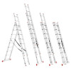 Aluminum ladder, 3-section universal folding, 3*8 steps, 5.09 m Intertool LT-0308