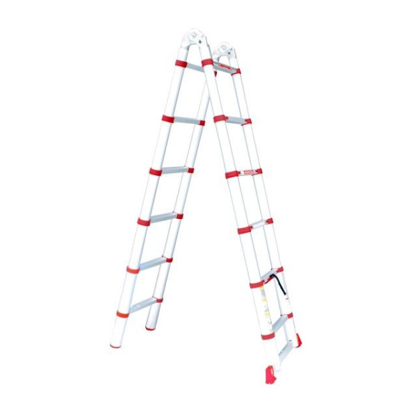 Aluminum ladder, universal, folding, telescopic 12 steps, 3.85 m Intertool LT-3039