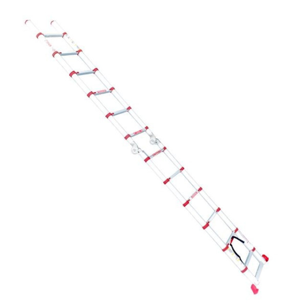 Aluminum ladder, universal, folding, telescopic 12 steps, 3.85 m Intertool LT-3039