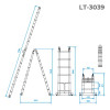 Aluminum ladder, universal, folding, telescopic 12 steps, 3.85 m Intertool LT-3039