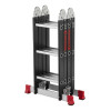 Multifunctional ladder transformer 4x3 steps, steel profile, 3380 mm, 150 kg Intertool LT-0023