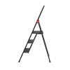 Black Slim aluminum ladder, 3 steps, height of the top step 684 mm, 150 kg STORM Intertool LT-5003
