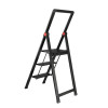 Black Slim aluminum ladder, 3 steps, height of the top step 684 mm, 150 kg STORM Intertool LT-5003