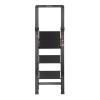 Black Slim aluminum ladder, 3 steps, height of the top step 684 mm, 150 kg STORM Intertool LT-5003