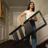 Black Slim aluminum ladder, 3 steps, height of the top step 684 mm, 150 kg STORM Intertool LT-5003