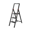 Black Slim aluminum ladder, 3 steps, height of the top step 684 mm, 150 kg STORM Intertool LT-5003