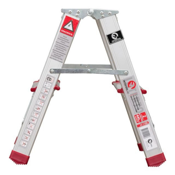 Double-sided aluminum stepladder 2 steps, height 440 mm Intertool LT-1102