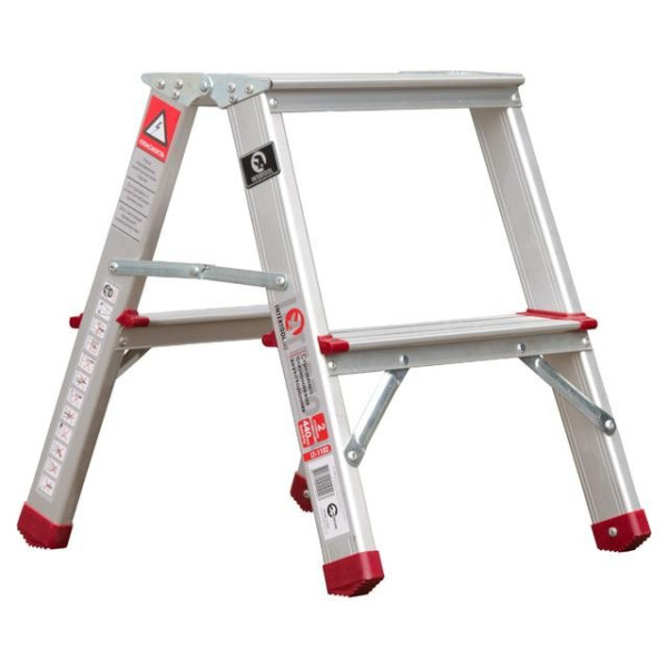 Double-sided aluminum stepladder 2 steps, height 440 mm Intertool LT-1102