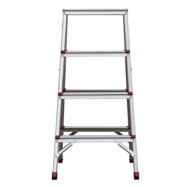Double-sided aluminum stepladder 4 steps, height 880 mm Intertool LT-1104