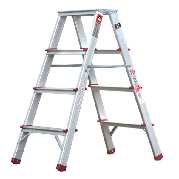 Double-sided aluminum stepladder 4 steps, height 880 mm Intertool LT-1104