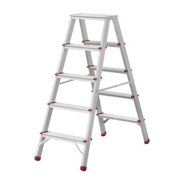 Aluminum stepladder, double-sided, 5 steps, height 1094 mm Intertool LT-1105