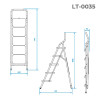 Steel stepladder, 5 steps, 380*260 mm, height 1625 mm Intertool LT-0035