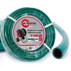 Шланг садовый, трехслойный, зеленый, 1/2, 50 м, армированный, PVC Intertool GE-4026