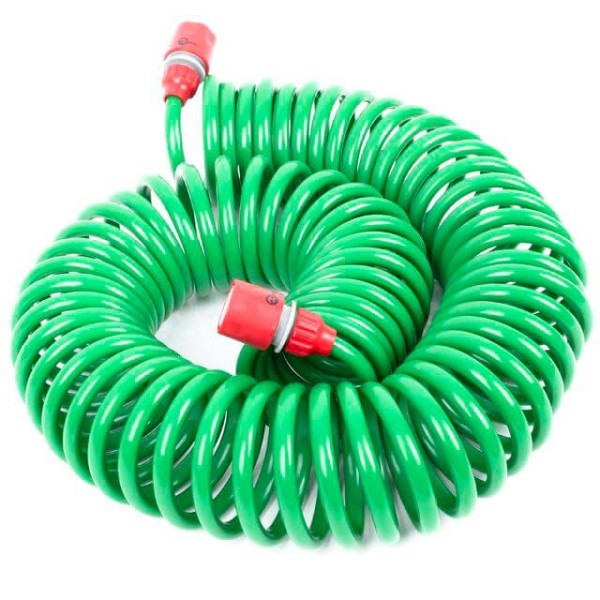 Шланг спиральный 15 м с коннекторами Intertool GE-4002