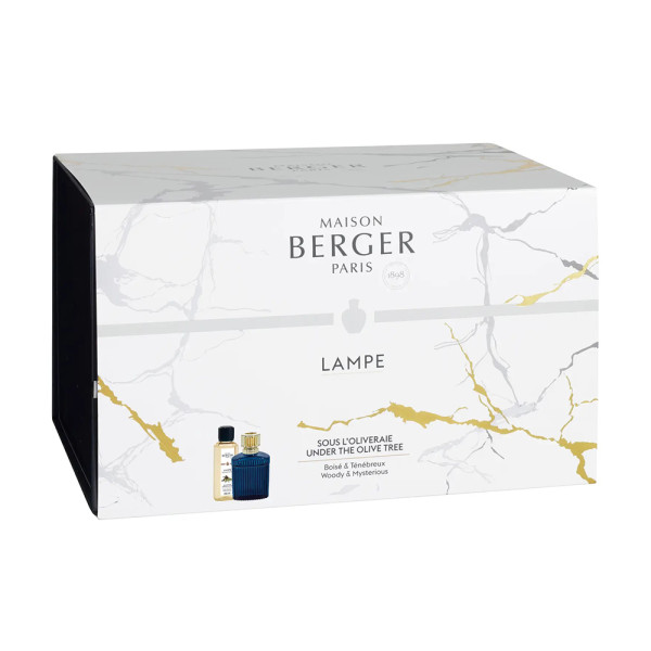 Aroma lamp Maison Berger Paris ALPHA IMPERIAL BLUE, 270 ml + Filler with UNDER THE OLIVE TREE fragrance, 250 ml